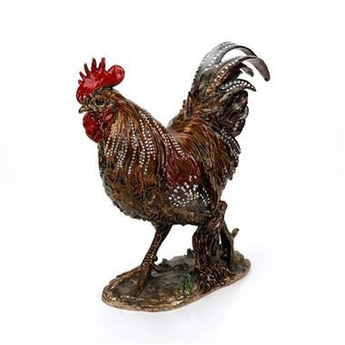 Cadeaux de vacances en gros Décoration de la maison Statue de poulet Coq Figurine en métal
